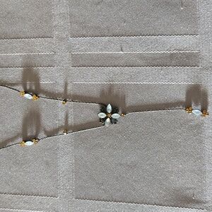 Vintage necklace - amber and crystal stones